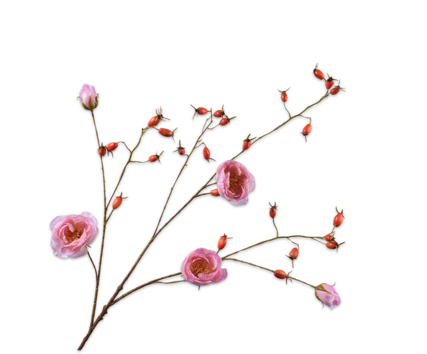 Silk ka rozenbottel trosroos roze