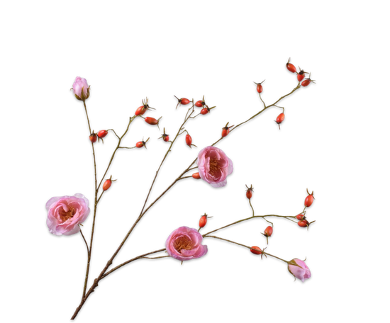 Silk ka rozenbottel trosroos roze