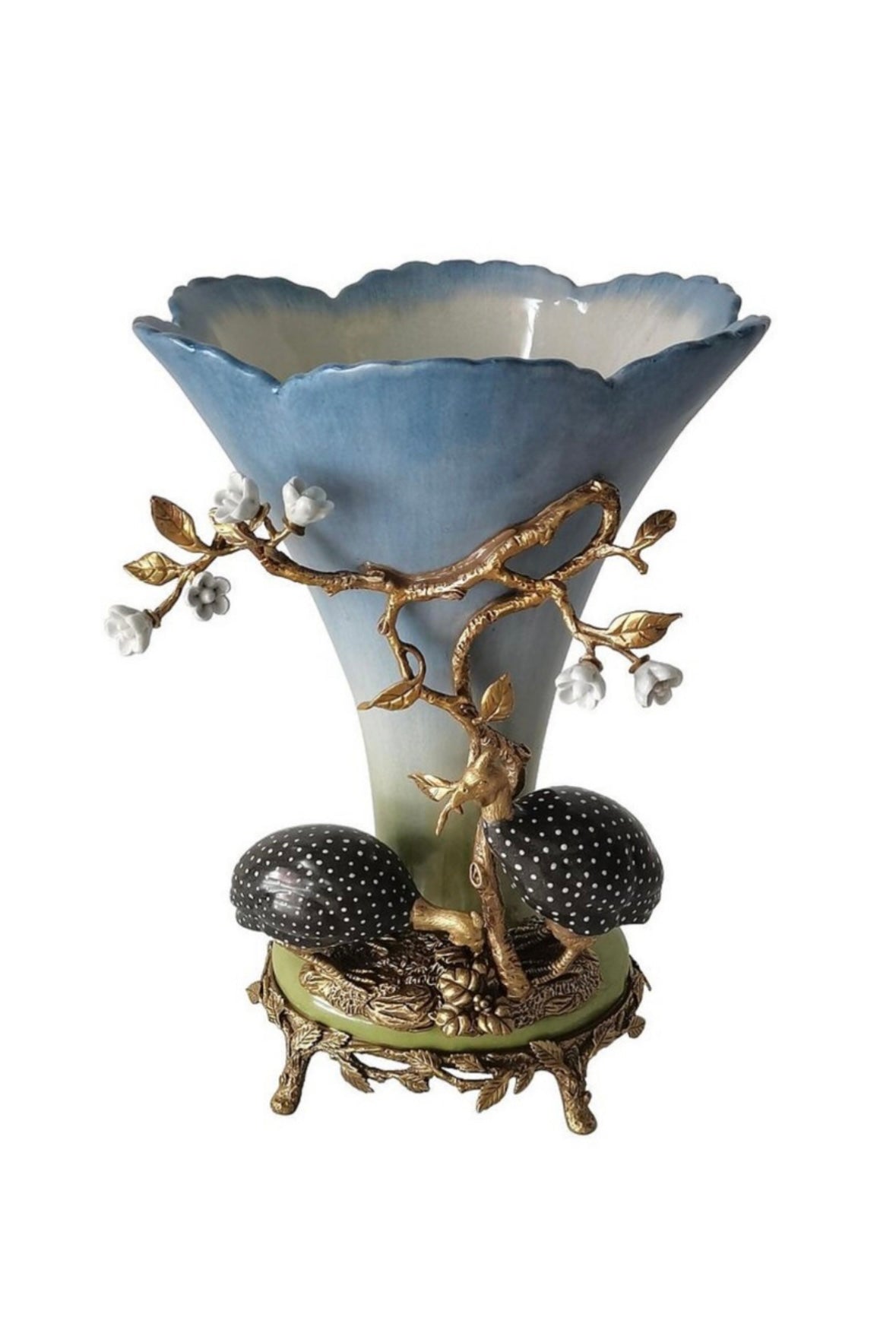 Vaas parelhoender blauw